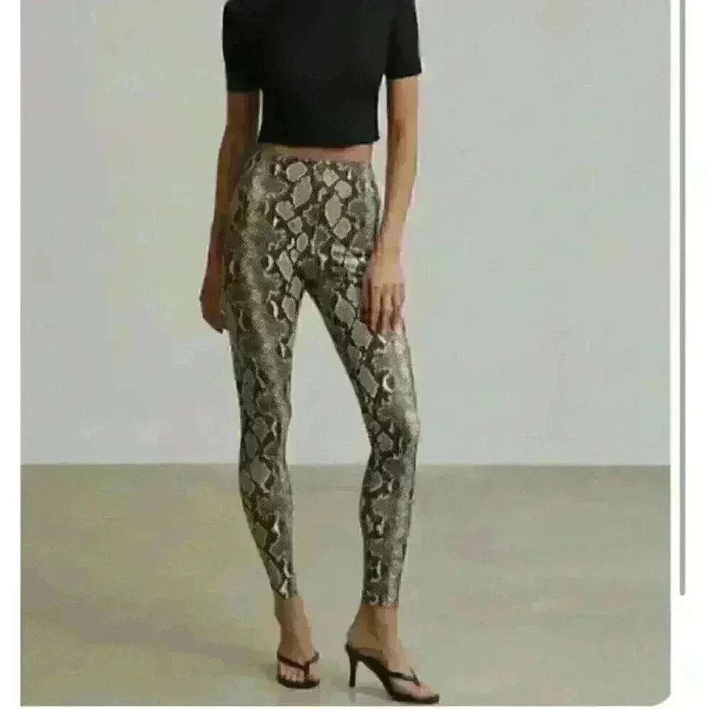 Commando NWT Faux Leather Snake Animal Leggings New XS - Picture 2 of 5